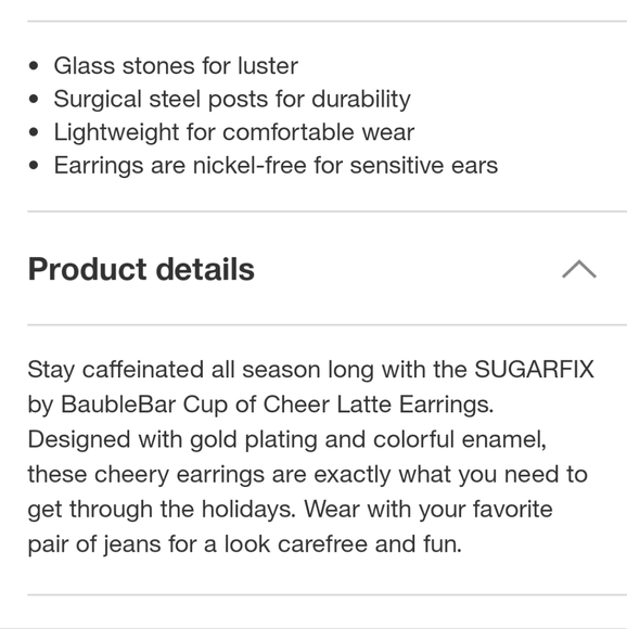 Sugarfix by Baublebar Cup of Cheer Latte NWT - Picture 4 of 4